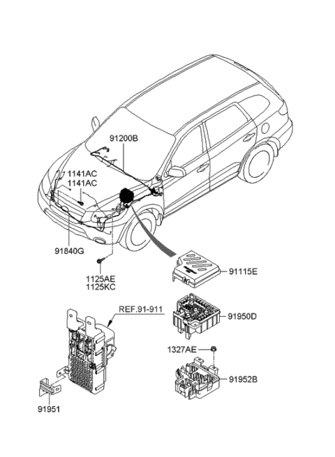 2006 Hyundai Santa Fe Wiring Assembly-Fem Diagram for 91840-0W060