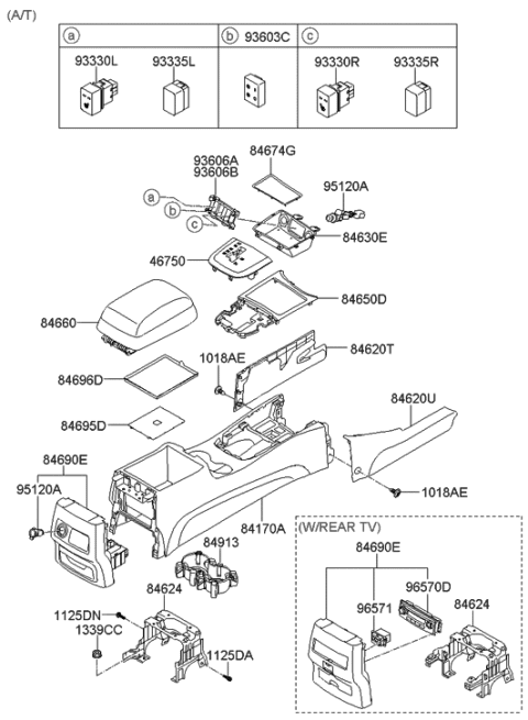 2006 Hyundai Santa Fe Accessory Socket Assembly Diagram for 95120-0W000-CA