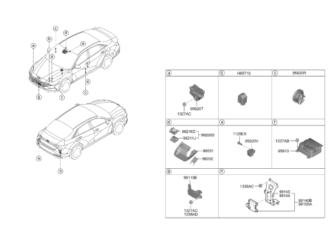 2023 Hyundai Elantra UNIT ASSY-REAR CORNER RADAR,RH Diagram for 99150-AA130