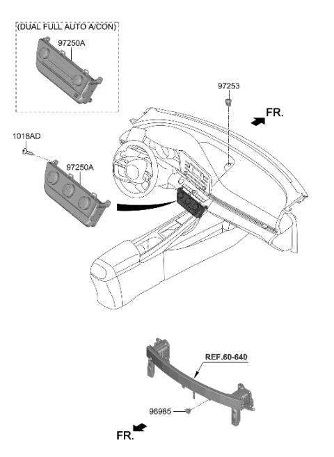 2021 Hyundai Elantra Control Assembly-Heater Diagram for 97250-AA410-LM5