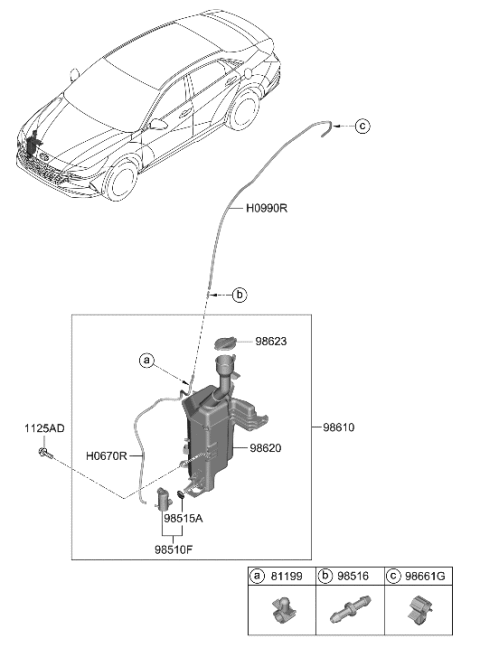 2023 Hyundai Elantra Windshield Washer Diagram