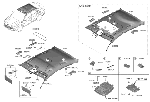 2023 Hyundai Elantra Retainer-Sunvisor Diagram for 85235-B1000-TTN