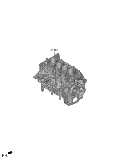 2021 Hyundai Elantra Short Engine Assy Diagram 1