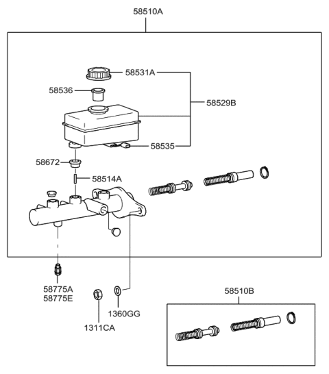 2004 Hyundai Sonata Reservoir-Master Cylinder Diagram for 58529-38304