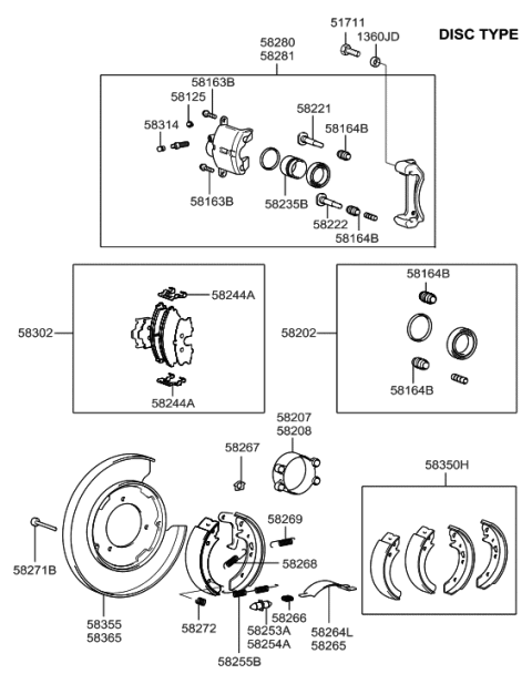 2001 Hyundai Sonata Rear Wheel Brake Diagram 2