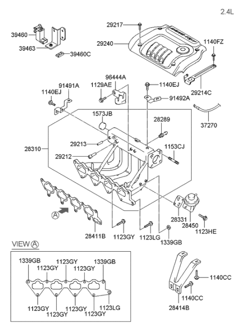 2002 Hyundai Sonata Bracket-Surge Tank Diagram for 91491-38000
