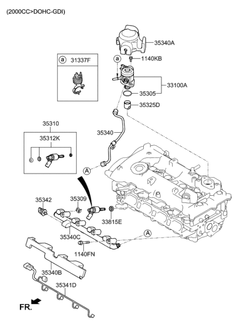 2014 Hyundai Elantra Throttle Body & Injector Diagram 3