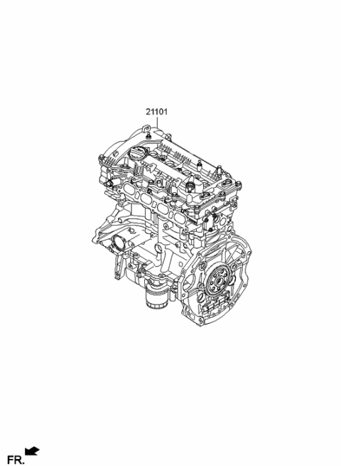 2014 Hyundai Elantra Discontinued-Engine Assembly-Sub Diagram for 1D361-2EU00