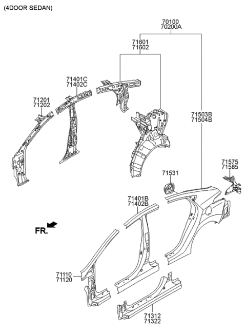 2015 Hyundai Elantra Side Body Panel Diagram 1
