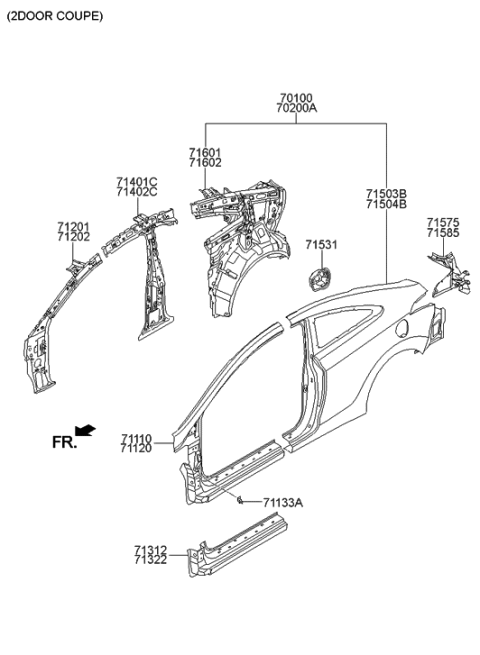 2014 Hyundai Elantra Side Body Panel Diagram 2