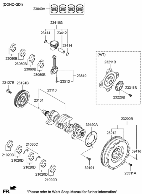 2014 Hyundai Elantra Crankshaft & Piston Diagram 3