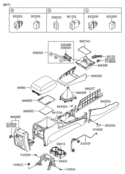 2008 Hyundai Santa Fe Boot Assembly-Shift Lever Diagram for 84640-2B300