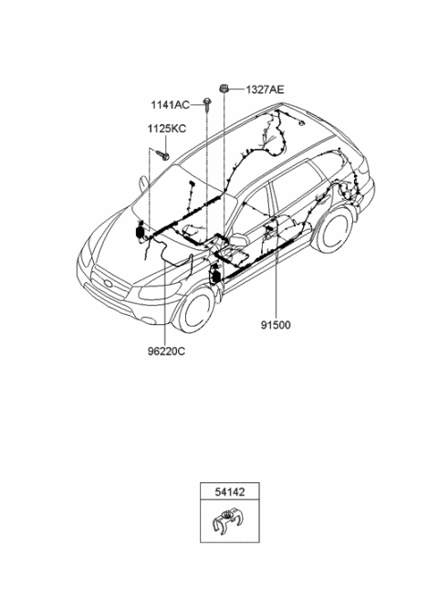 2008 Hyundai Santa Fe Wiring Assembly-Floor Diagram for 91508-0W671