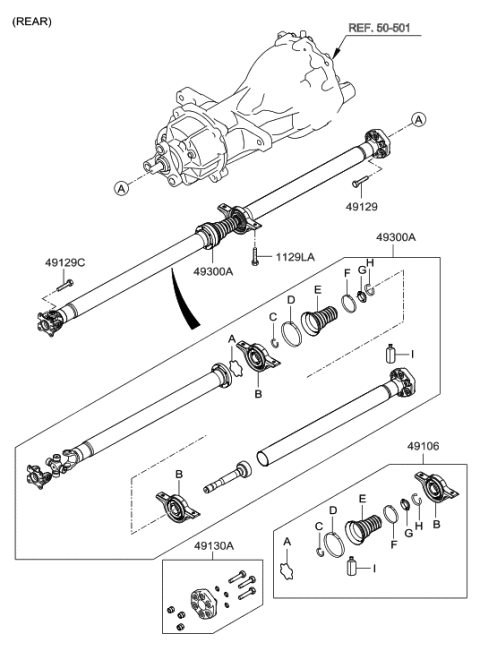 2008 Hyundai Santa Fe Shaft Assembly-PROPELLER Diagram for 49300-2B010