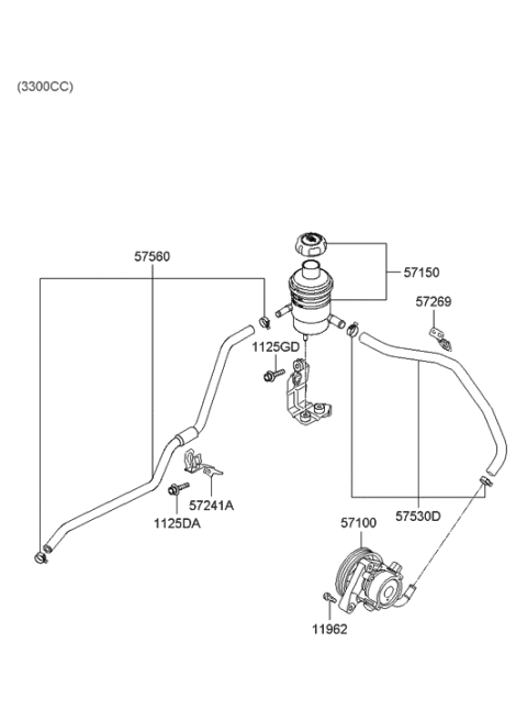 2008 Hyundai Santa Fe Power Steering Oil Pump Diagram 2