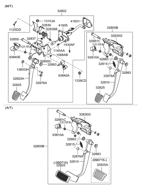 2007 Hyundai Santa Fe Pedal Assembly-Brake Diagram for 32800-0W110