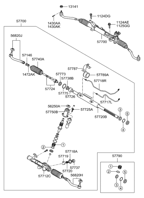 2007 Hyundai Santa Fe Stopper-Rack Diagram for 57714-2B000