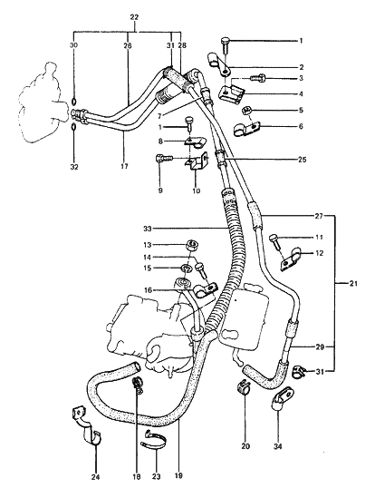 1987 Hyundai Excel Power Steering System Diagram 2