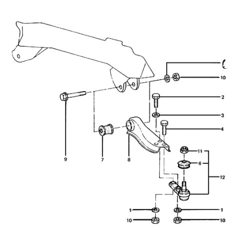 1986 Hyundai Excel Front Suspension Lower Arm Diagram