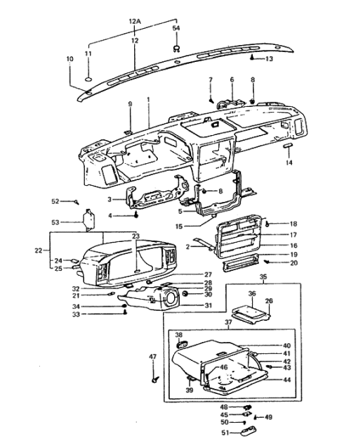 1987 Hyundai Excel Cover Assembly-Glove Box Housing Diagram for 84512-21110-DL