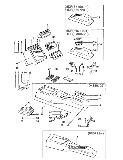 1989 Hyundai Excel Console Assembly-Supplement Diagram for 84610-21560-BC