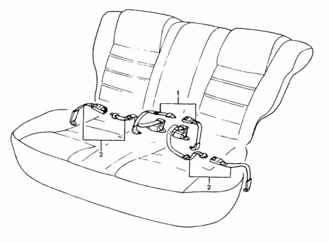 1985 Hyundai Excel Rear Seat Belt Diagram 2
