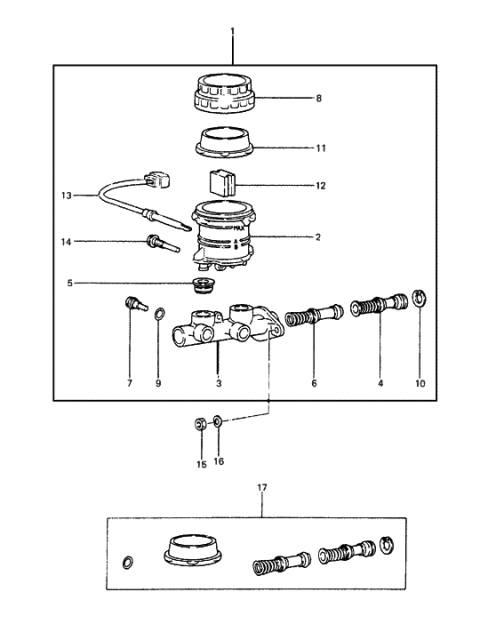 1989 Hyundai Excel Cylinder Assembly-Brake Master Diagram for 58510-21303