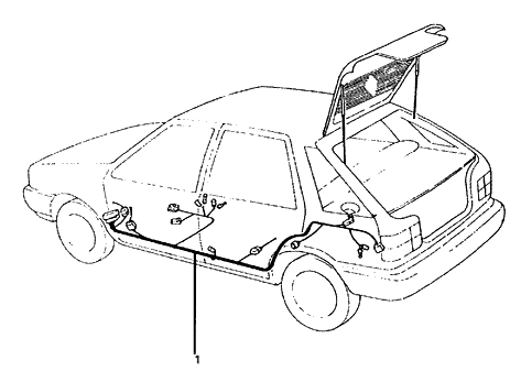 1988 Hyundai Excel Wiring Assembly-Rear Diagram for 91501-21332