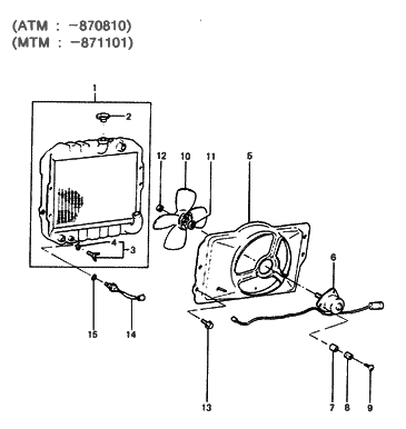 1987 Hyundai Excel Motor-Radiator Cooling Fan Diagram for 25386-21800