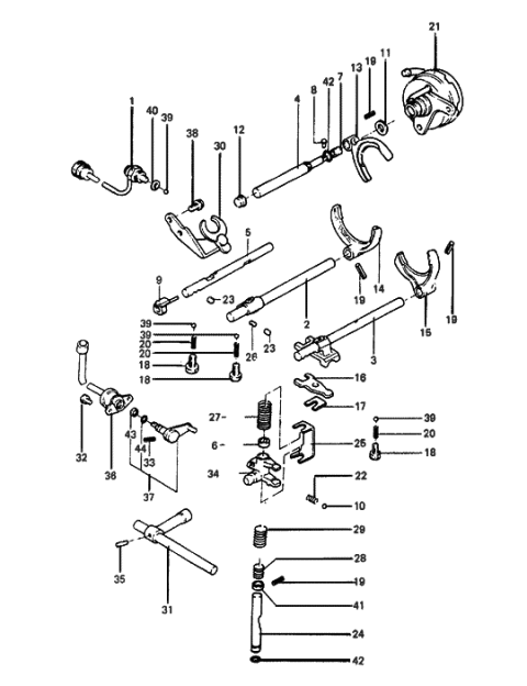 1987 Hyundai Excel Gear Change Shift Bar Diagram 2