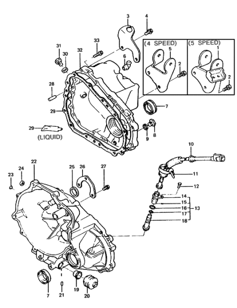 1986 Hyundai Excel Case Assembly-Manual Transaxle Diagram for 43111-21501