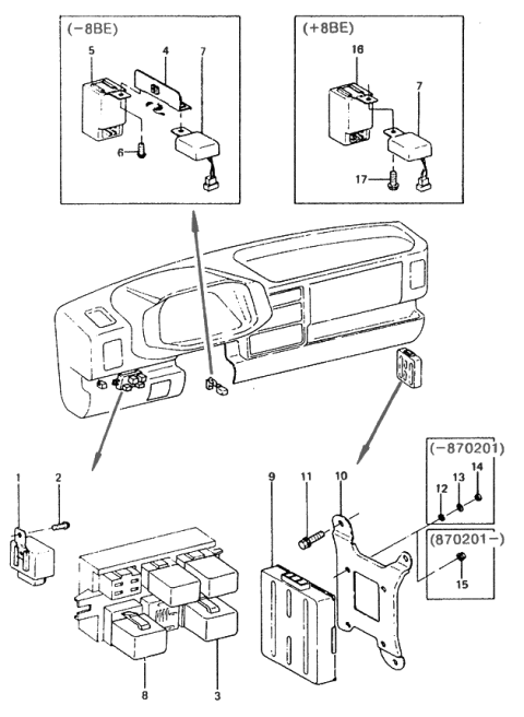 1989 Hyundai Excel Bell Assembly-Chime Diagram for 96820-21001