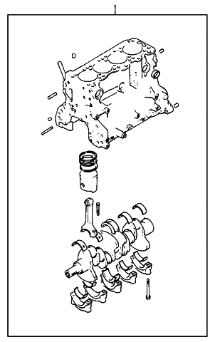 1988 Hyundai Excel Engine Assembly-Short Diagram for 21102-21440