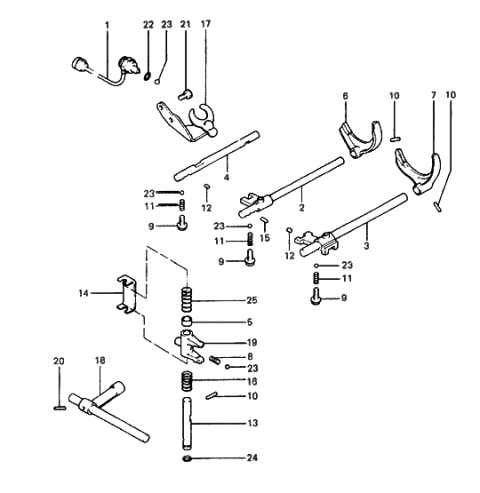 1985 Hyundai Excel Gear Change Shift Bar Diagram 1