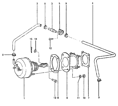 1985 Hyundai Excel Hose-Brake Booster Vacuum Diagram for 59131-21310