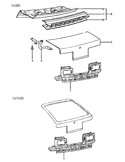 1985 Hyundai Excel Panel Assembly-Back Diagram for 69100-21000