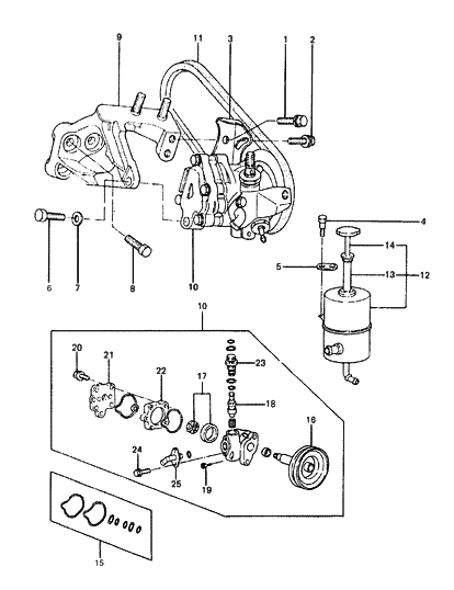 1985 Hyundai Excel Power Steering System Diagram 1