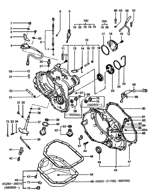 1989 Hyundai Excel Pan Assembly-Automatic Transaxle Oil Diagram for 45633-21700