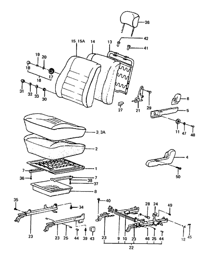 1986 Hyundai Excel Front Left-Hand Seat Back Covering Assembly Diagram for 88370-21200-CGQ