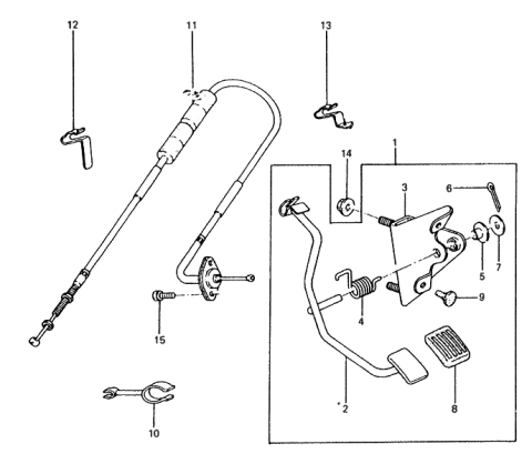 1988 Hyundai Excel Cable Assembly-Accelerator Diagram for 32790-21011