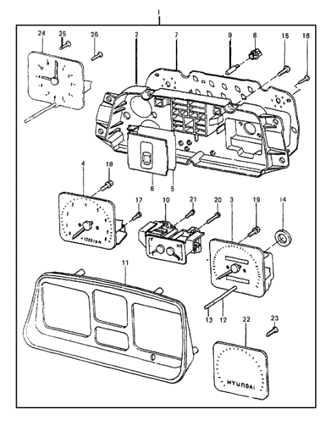 1987 Hyundai Excel SPEEDOMETER Assembly(Mph) Diagram for 94210-21350