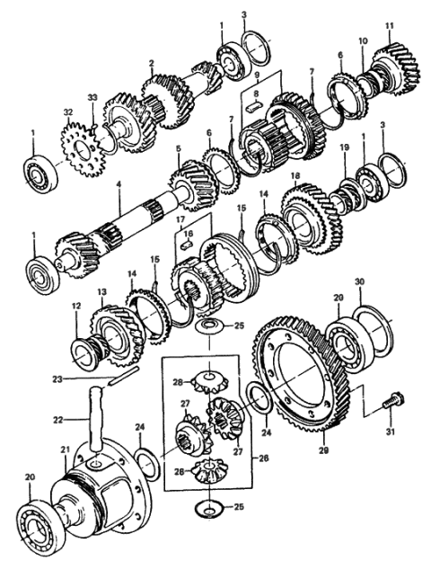 1986 Hyundai Excel Gear Assembly-2ND Speed Diagram for 43270-21001