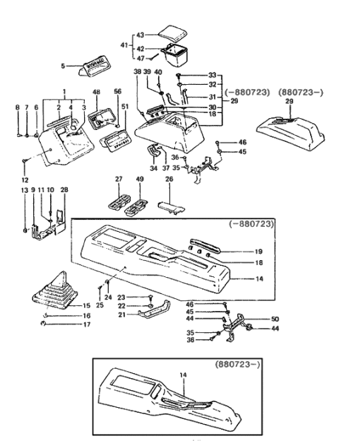 1989 Hyundai Excel Console Diagram 1