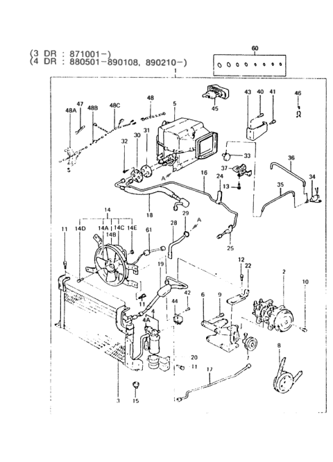 1988 Hyundai Excel Car Cooler System Diagram 2