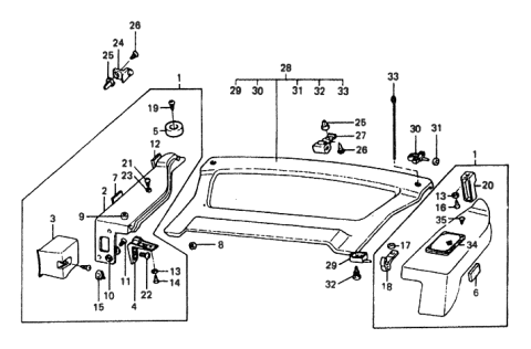 1989 Hyundai Excel Bracket Assembly-Covering Shelf Side,LH Diagram for 85922-21101-DT
