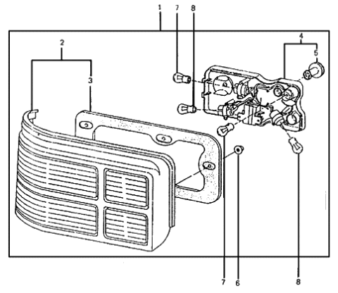 1986 Hyundai Excel Combination Holder And Wiring, Rear, Left Diagram for 92470-21001