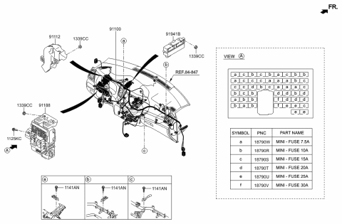 2016 Hyundai Tucson Instrument Panel Junction Box Assembly Diagram for 91950-D3552
