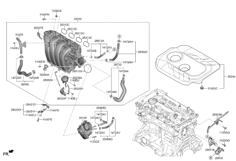 2016 Hyundai Tucson Gasket-Throttle Body Diagram for 28312-2E000