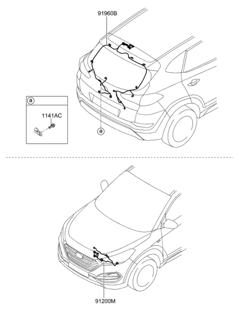 2016 Hyundai Tucson Wiring Assembly-Tail Gate Diagram for 91680-D3051