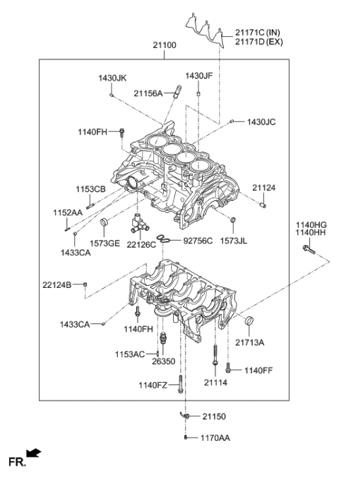 2018 Hyundai Tucson Block Assembly-Cylinder Diagram for 320N3-2BU02